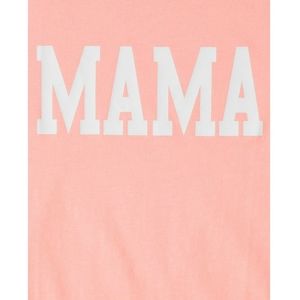 PLACE, Women's Mama Short Sleeve Graphic Tee Shirt, Size Med, Color Pink, NWT